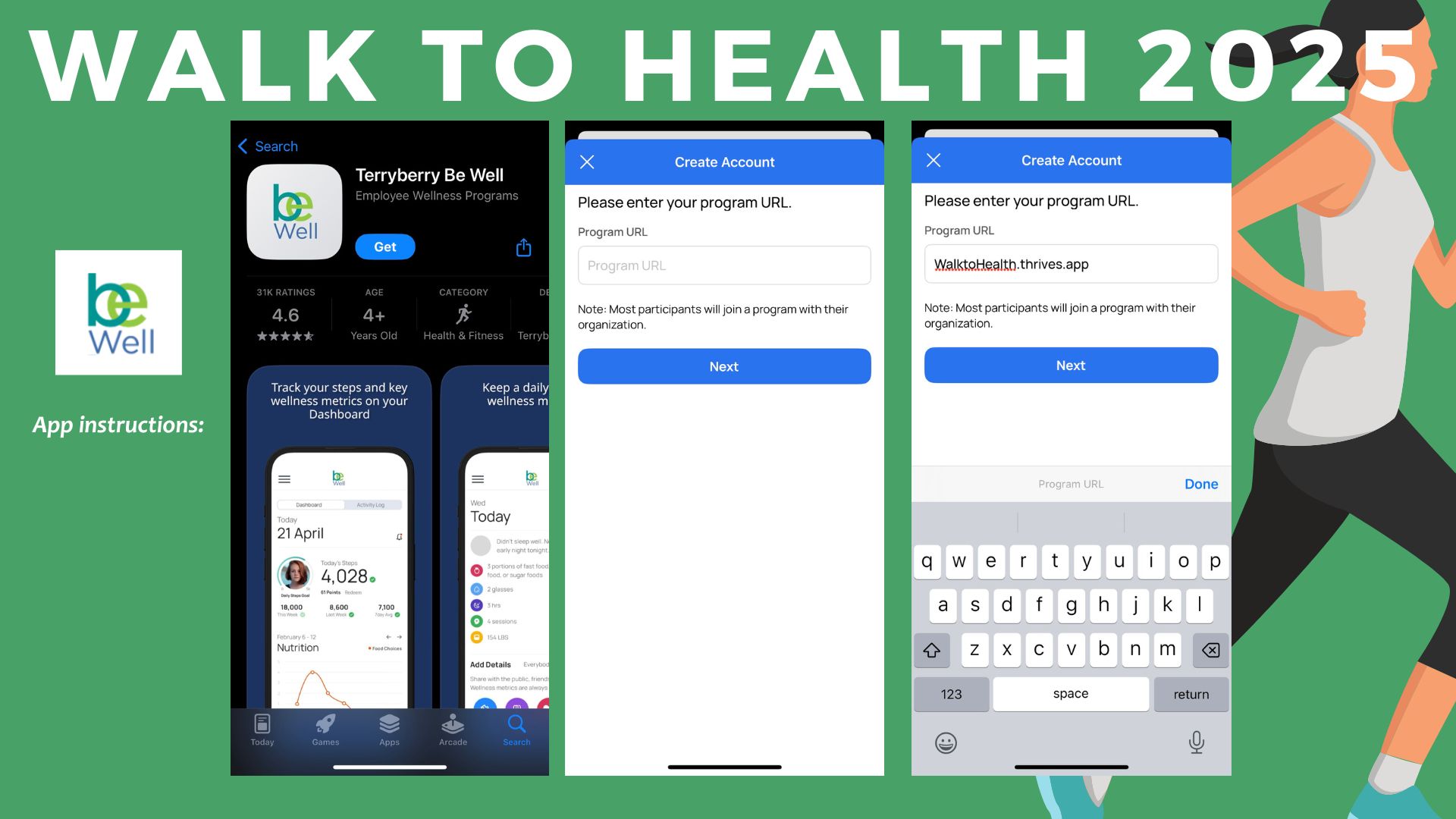 Walk to health app instructions image 1